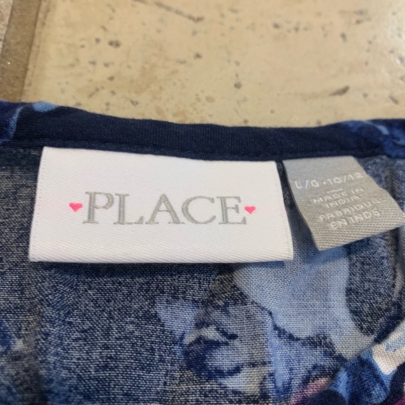 The Children's Place Blue Floral Ruffle Romper L 10/12 - Picture 2 of 5